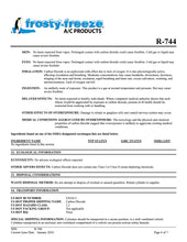 R744 Refrigerant SDS Sheet