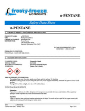R601, n-Pentane Refrigerant SDS Sheet