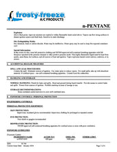 R601, n-Pentane Refrigerant SDS Sheet