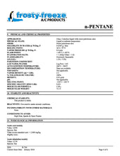 R601, n-Pentane Refrigerant SDS Sheet