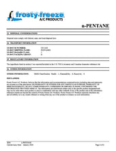 R601, n-Pentane Refrigerant SDS Sheet
