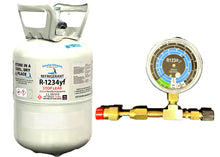 R1234yf, 10 Lbs., "STOP LEAK", Refrigerant Mobile A/C Check & Charge-It Gauge