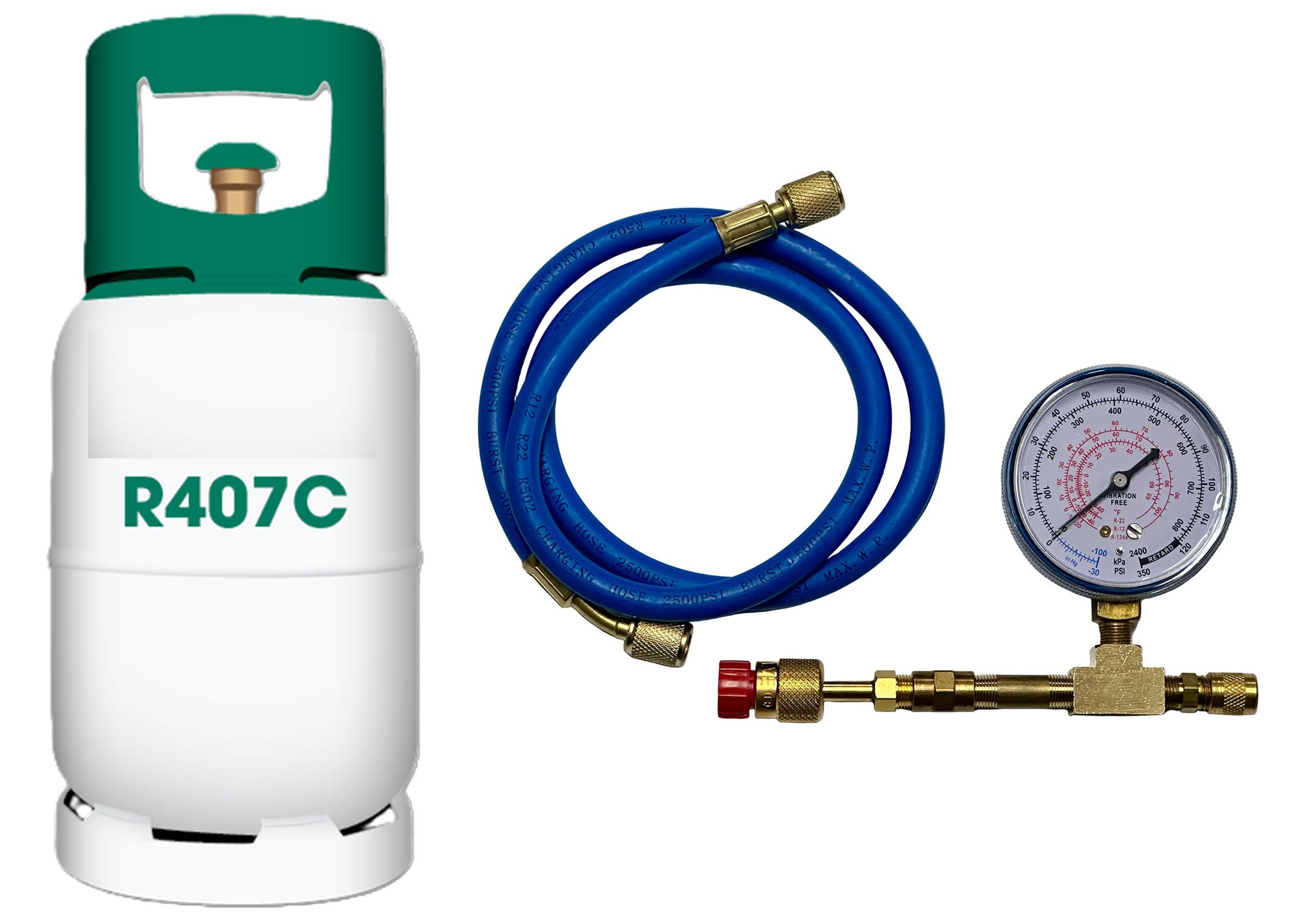 Forane R407c R407c, Refrigerant, 3 Lbs., Professional Check & Charge-It Kit – Frosty ...