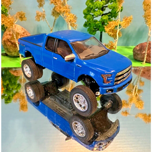 1/64 Custom Ford F350 Custom Lifted G5 Lift Kit Extended Cab, Farm Toy Ertl Blue