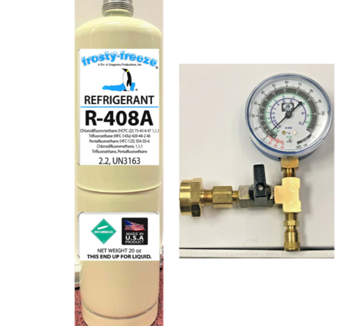 R408a, 20 oz. Can. CGA600 Top, Replacement for R502 Med. & Low Temp. Applications