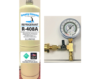 R408a, 24 oz. Can. CGA600 Top, Replacement for R502 Med. & Low Temp. Applications