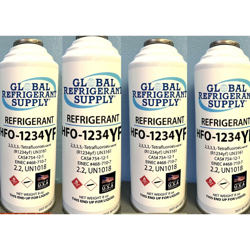 HFO, R1234yf, Refrigerant Automotive A/C, 4 Can Recharge Kit