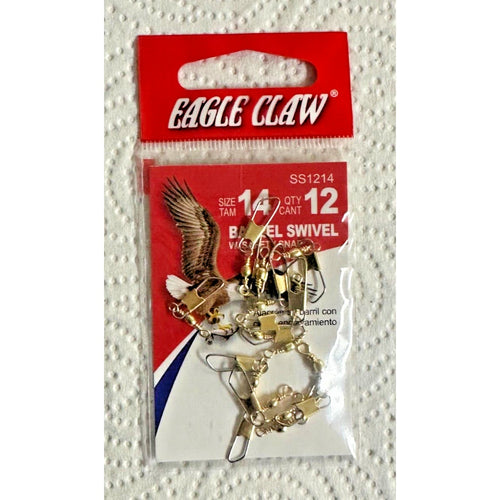 Eagle Claw Barrel Swivel Safety Snap, Twelve Size 14 SS-1214