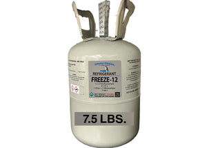 FREEZE 12, R-12, R12 REPLACEMENT, NON-FLAMMABLE NO CFC'S, 7.5 Lb. Cylinder