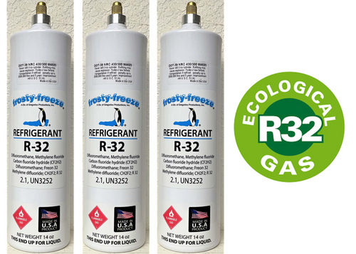 R32, R-32, Refrigerant, (3) 14 oz. Cans Low Global Warming Potential, Alternative to R410A
