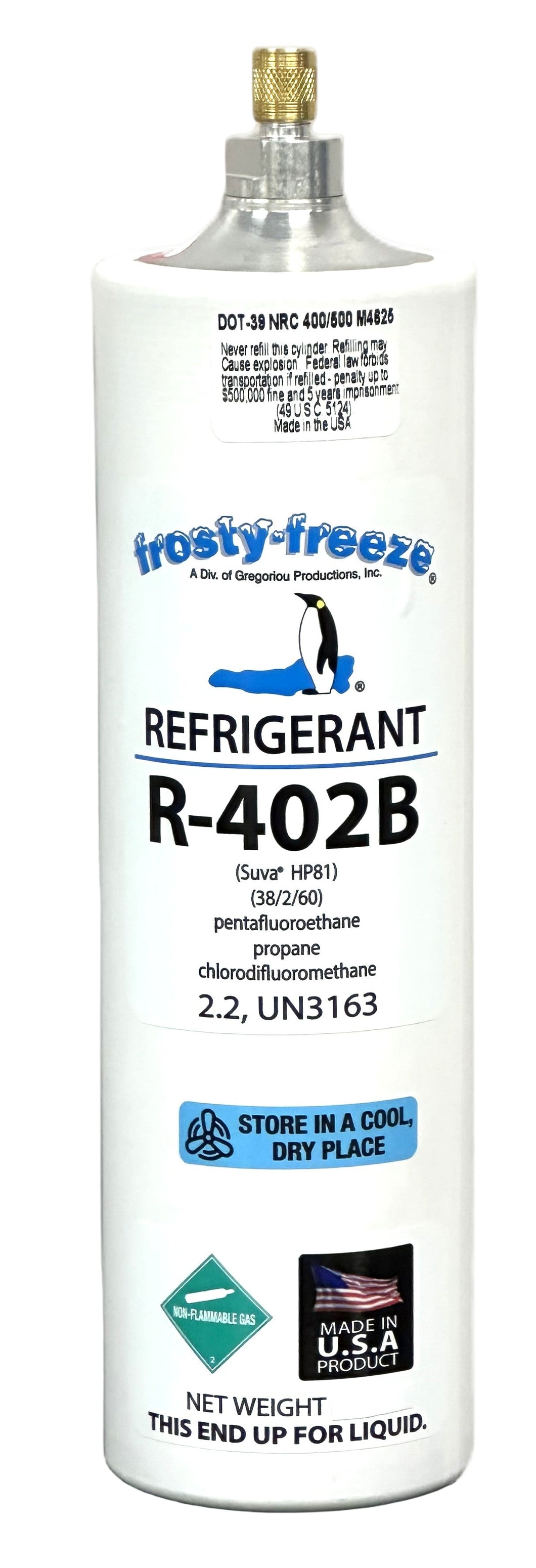 R402B, HP81, 8 oz. Refrigerant, Coolers & Freezers, R502 Replacement R-502 Alternate.