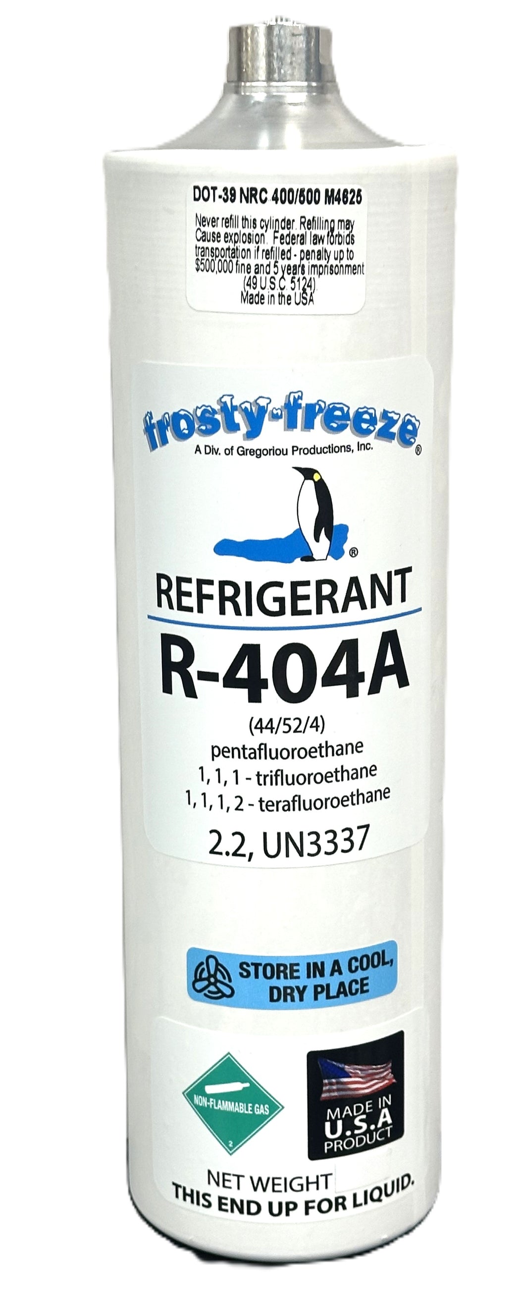 R404a, Refrigerant 10 oz., Fast Same Day UPS Shipping, Factory Sealed