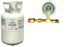R1234yf, 10 Lbs., Refrigerant Mobile A/C Professional Recharge Gauge Kit