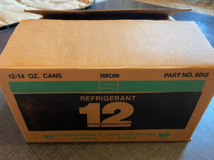 R12, R-12, Freon 12 Refrigerant, 1 Case, 12 Large 14 oz. Cans One Case Sercon