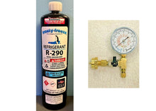 R–290, R290, "LARGE" 14.1 oz. Cylinder, Modern Industrial Refrigerant CGA600 Gauge
