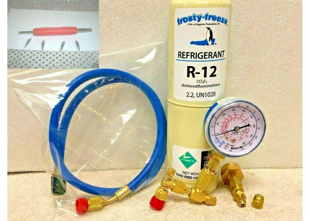 R12, R-12, Refrigerant, Dichlorodifluoromethane, Disposable 20 oz Can, Kit D