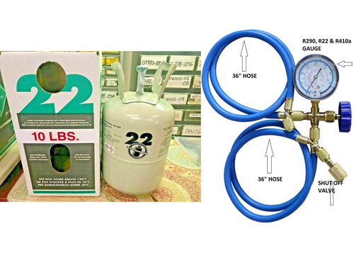 R-22, R22, 10 lb Sealed, Best Price On eBay, Fast Free Shipping, Gauge Set