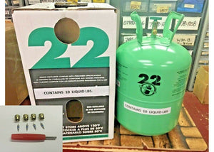 Refrigerant-22, R-22, R22, NewR22, 10lb Cylinder, USA, Free Ship, Valve Tool Kit