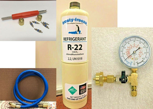 R22NEW, R-22Refrigerant 22, Air Conditioning, Refrigeration, 20 oz Can, Kit R2