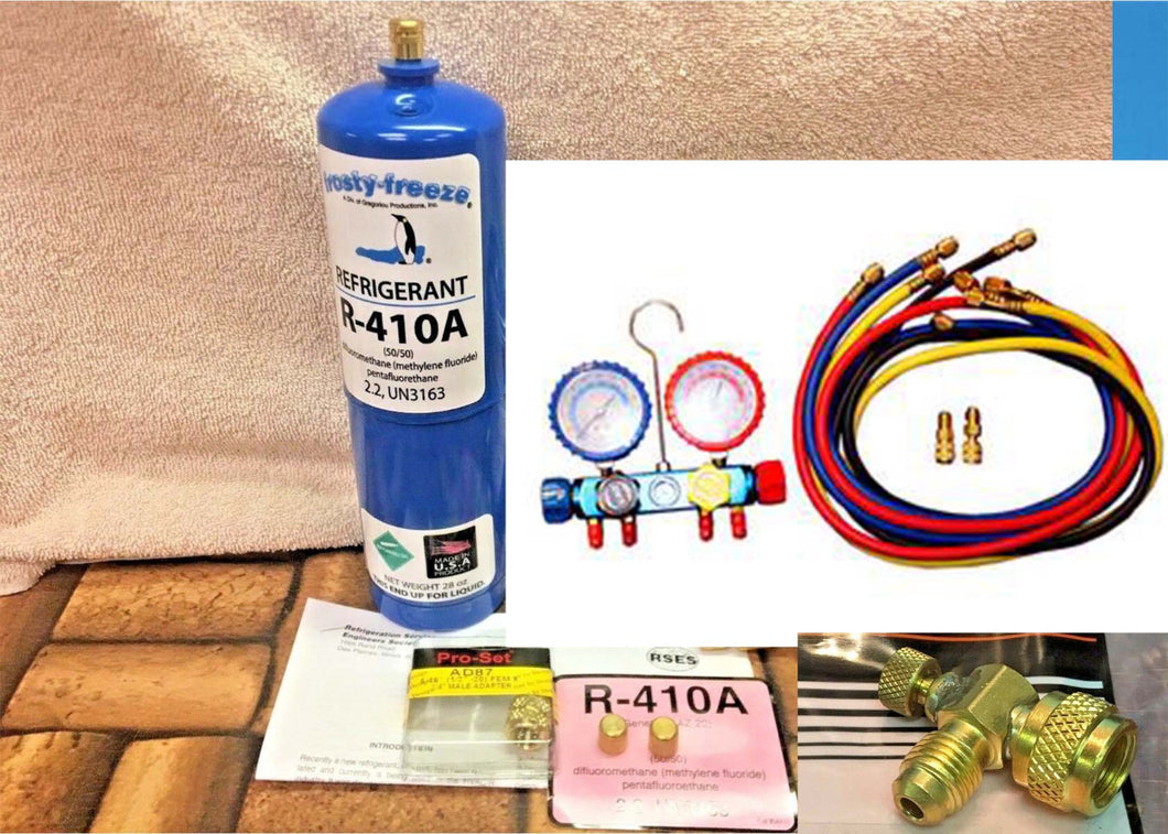  R410a Recharge Kit AC Charging Hose, R134a R22 R404a
