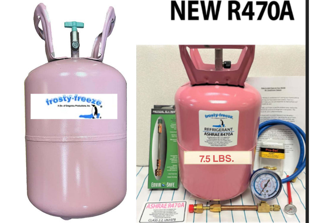 R470a New 7.5 Lb. Refrigerant EPA Approved, Includes STOP LEAK DIY Instructions