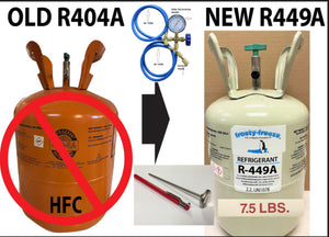 R449a (HFO) 7.5 Lbs. "NO-HFC's" ASHRAE EPA & SNAP Approved Pro-Recharge Kit
