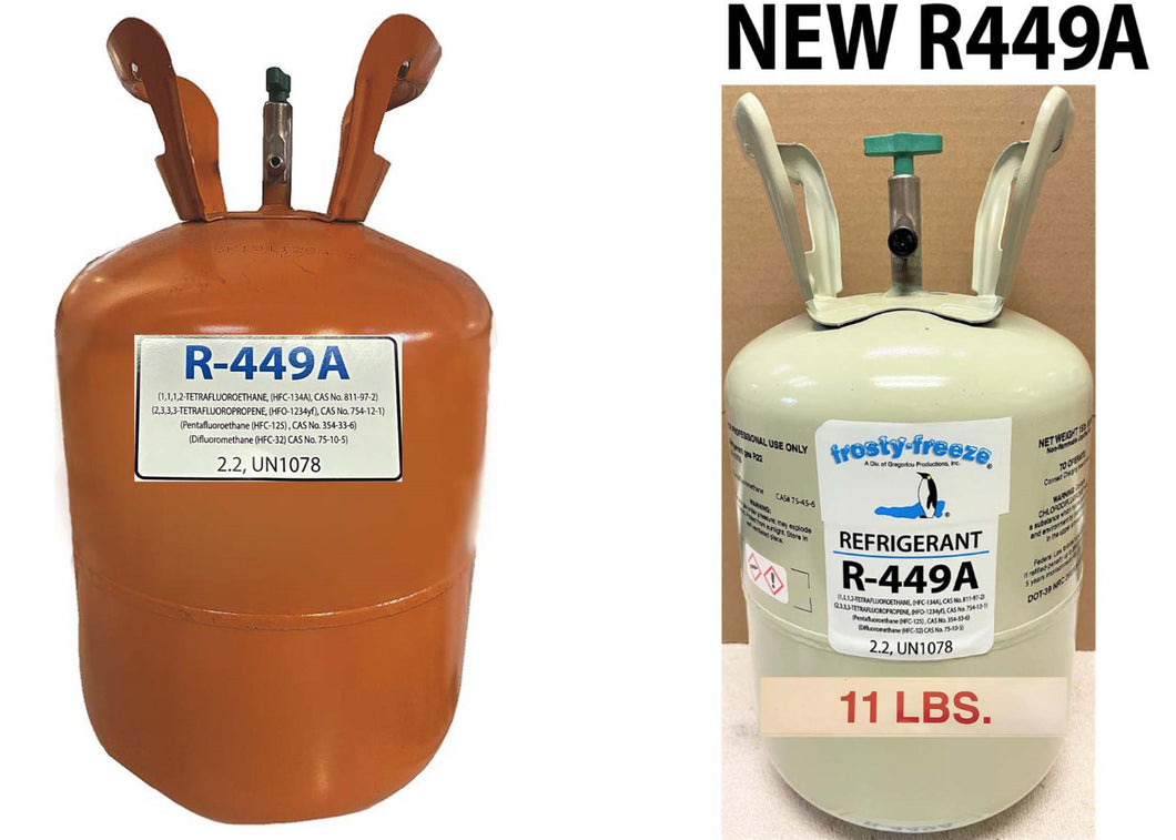 R449a 11 Lbs. A1-ASHRA & EPA SNAP Accepted New Style Replacement Refrigerant