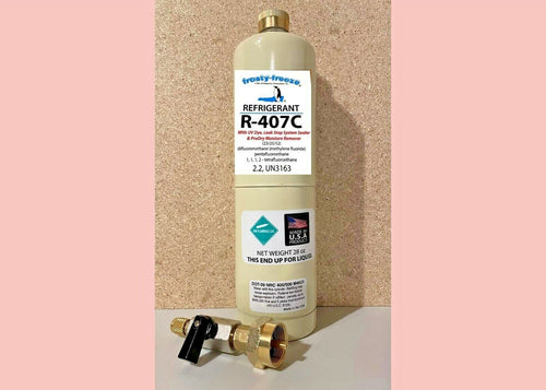 R407c Refrigerant, 4-N-1 Kit with Leak Stop, Moisture Remover & UV Leak Dye