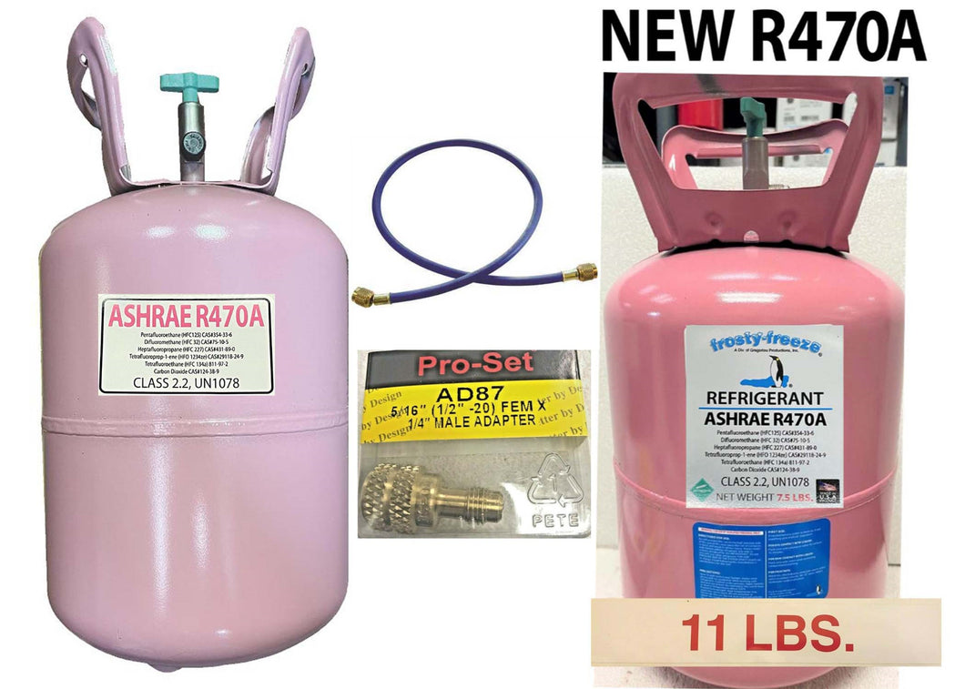 R470a New Refrigerant, 11 lb. ASHRAE, EPA SNAP Approved, Home A/C Recharge Kit
