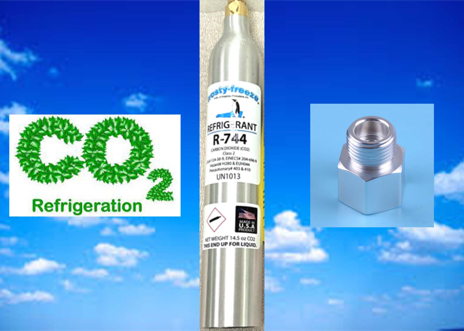 R744 Refrigerant, Carbon Dioxide, CO2, UN1013, Class 2, 14.5 oz. CGA32 ...