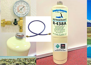 R438a, EPA & ASHRAE APPROVED, eBay Allowed, Same As MO99, 18 oz. Gauge & Hose