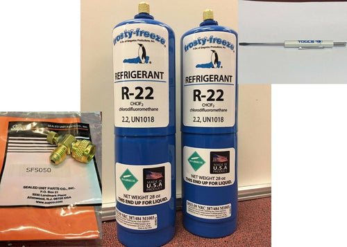 R--22 Refrigerant R--22, Air Conditioner, 2, Large 28 oz. Cans, Recharge Kit 555