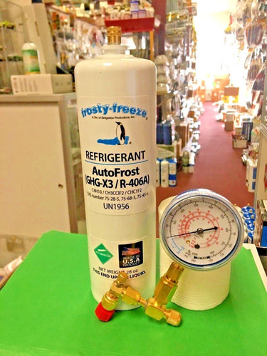 AutoFrost,R406a, Refrigerant, auto frost, GHG-X3, R-406A, 28 oz, Gauge On/Off Vl