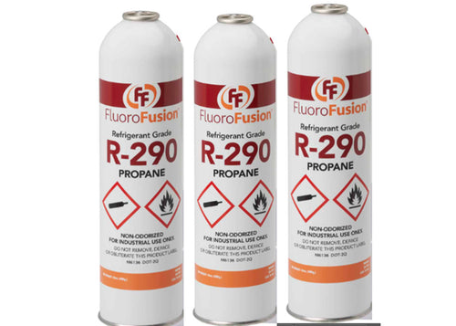 R–290, (3) Large 14 oz. Cans, FluoroFusion, Refrigerant Grade Propane