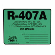 R407A, R--22 Refrigeration Replacement, 11 Lb. Can, Low or Medium Temp Use