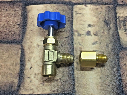 Brass Professional Top-Mount Screw On Can Taper Large Blue Handle