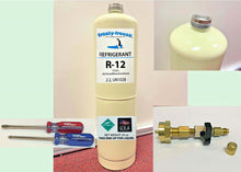 R12, Refrigerant, 20 oz. Can, Includes Taper with On/Off Valve & Screwdriver set