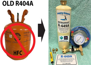 R449a (HFO) 23 oz. "NO-HFC's" EPA & ASHRAE Certified, Replacement22, Pro-Kit #23