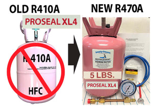 R470a 5 lb., Refrigerant STOP LEAK, ASHRAE & EPA Accepted, Pro-Kit, Instructions