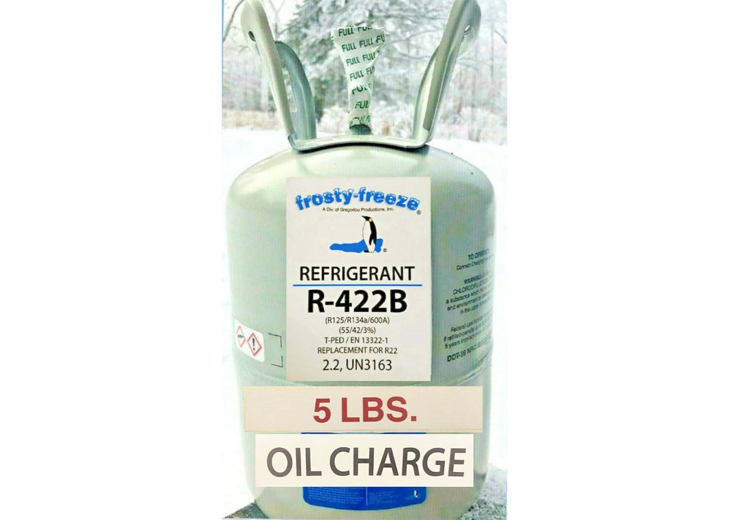 R422B, #1 R22 Replacement, 5 lb with Oil, DROP-IN NO HARM IF INADVERTENTLY MIXED