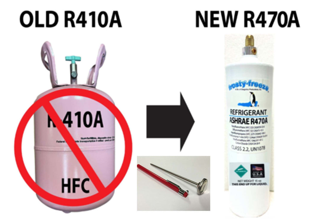 R470a (HFO) 15 oz. A/C Coolant ASHRAE Certified, EPA SNAP Approved Thermometer