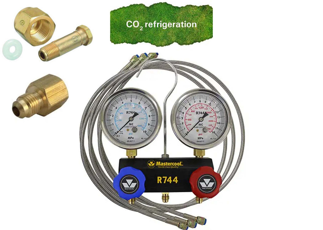 R744 Refrigerant, Carbon Dioxide, CO2, Mastercool 55661 Gauge Set & CGA320 Kit