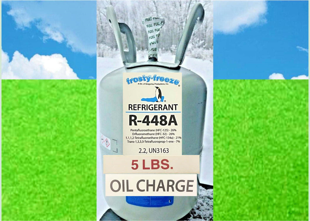 R448a Refrigerant, 5 Lb. w/8oz Oil, Replace R404a & R22 Commercial Refrigeration