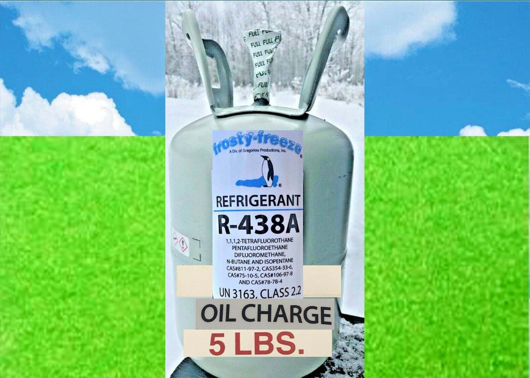 R438A, EPA APPROVED, eBay Allowed, MO99, 5 Lb. with Oil Lubricant Charge