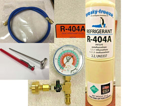 R404A, R-404a, Refrigerant 20 Oz. Disposable Can, Check & Charge It Gauge & Hose