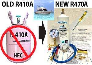 R470a (HFO) 20 oz. "NO-HFC's" EPA Approved, Instr., Tap, Hose, Pro Kit Boat A/C