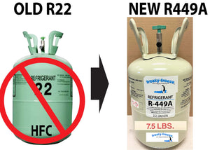 R449a HFO 7.5 Lbs. NO-HFC's ASHRAE & EPA Certified Drop-In 22 Replacement