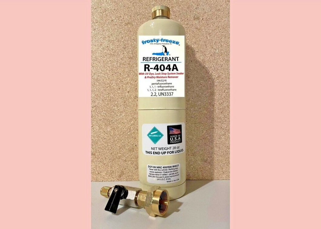 R404a Refrigerant, Recharge Kit w/Leak Stop, Moisture Remover & UV Leak Dye 4N1