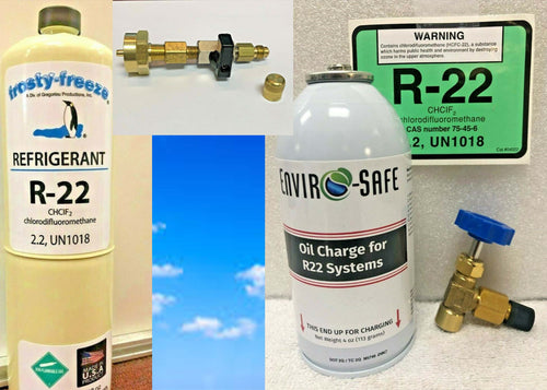 Refrigerant 22, r-22 A/C Refrigeration, One 15oz. Tapers, R22 Oil Charge