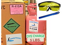 R410a, 410a, Refrigerant 5 lb. with UV Florescent-Yellow Leak Detection Dye KIT